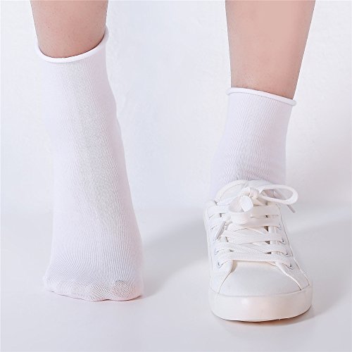 Image of EABERN Womens Thin Cotton Socks,Soft Breathable Casual Above Ankle Crew Socks 6 /9 /12 Pairs