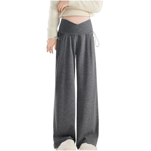 Pantalones de Maternidad Mujer sobre el Vientre Premama Embarazada Cintura Alta Pantalones Suelto Suave Ropa Maternidad premamá Yoga Cómodo Pantalones Ligero Verano