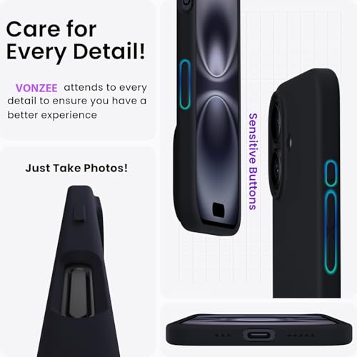 Image of Elzzi Microfiber Logo Cut Cover Compatible for iPhone 17 Case Liquid Silicone Cases Full Body 4 Layer Protective Covers Shockproof Back Cover with High Raised Camera Lips (Black)