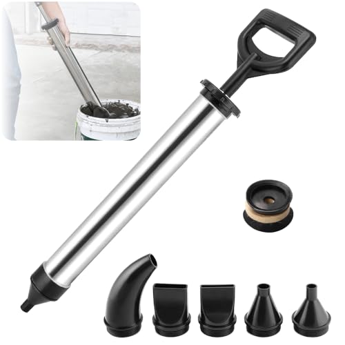 INREPRO Mortar Pointing Grouting Gun Cement Caulking Pump with 5 Nozzles for Grouting of Doors & Windows Stainless Steel Mortar Sprayer Applicator Tool for Grouting Sealing Joint Filling (Black)