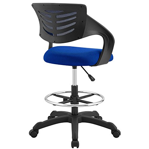Image of Modway Thrive Drafting Chair - Tall Office Chair for Adjustable Standing Desks in Blue
