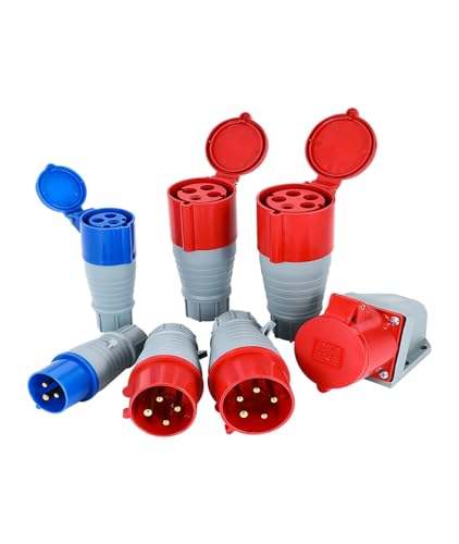 Conector industrial macho trifásico de 3 pines y 32A impermeable para aviación modelo 223 3