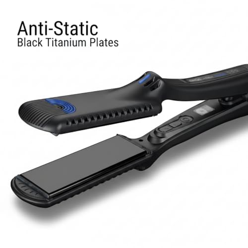 Plancha de Cabello TurboIon Titanium Negra 1.75 pulg miniatura 2