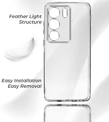 Image of NISHTECH for Vivo V29, Vivo V29 Pro 5G Premium Transparent Hybrid Soft Slim Dust Proof Back Case Cover Silicone with Camera Protection