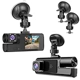 1080P Dual Dash Camera for Car Front and Inside Dashcam Car Security Video Recorder,170°Wide Angle Vehicle Cam,WDR,G-Sensor,2’’ IPS Screen,Loop Recording,Night Vision (Dual Dash Cam Without Card)