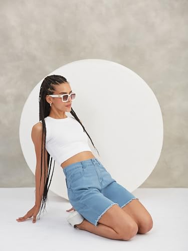 Image of Dolce Crudo Women's High Rise Denim Shorts - Relaxed Fit