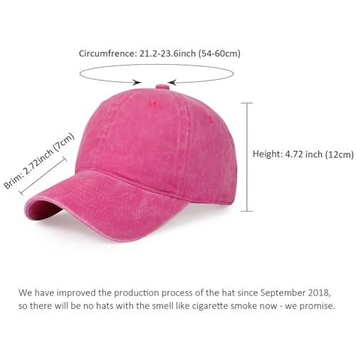 Image of HH HOFNEN Baseball Cap Washed Cotton Unstructured Vintage Hat for Men Women | Unisex Sports Ball Caps Sun Protection Adjustable Outdoor Curved-Brim Dad Hat Classic Plain Cap