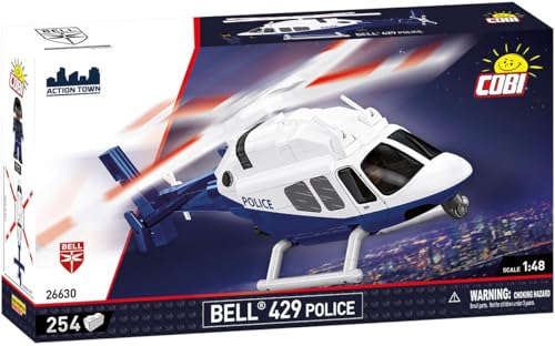 COBI 26630 Bell 429 Polizei Hubschrauber, 1:48 Modellbausatz, 254...