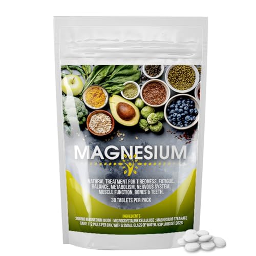 Magnesium Oxide 200mg - High Strength Magnesium Supplement for Muscle, Bone & Nerve Support - 30 Tablets, UK-Made, Essential Mineral for Energy & Relaxation