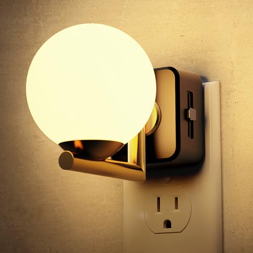 Image of L LOHAS LED Night Lights Plug Into Wall, Dusk to Dawn Sensor, Soft White 3000K Nightlight, 0-100LM Adjustable Brightness, Plug in Night Light for Bathroom, Hallway, Bedroom, Stairway