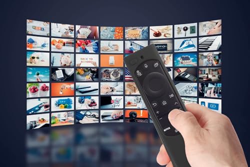 Image of Silicon Protective Case Cover Compatible with Samsung Frame TV Remote 2022 TM2280E QLED TV BN68-13897A (Remote Not Included) - Black