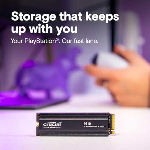 Image of Crucial P310 1TB PCIe Gen4 2280 NVMe M.2 SSD with heatsink Up to 7,100MB /s - with Acronis Offer, Internal Solid State Drive (PC) - CT1000P310SSD5-01