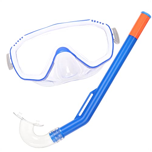 com-four® Set de Snorkel de 2 Piezas para niños de 3 a 6 años - Set de Snorkel - Gafas de Buceo y Tubo para bucear (Niños - Transparente)