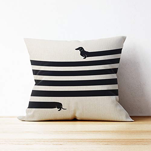 Dachshund Dog Throw Pillow Case, Funny Dog Lover Gifts, Funny Long Dachshund Dog Decor, Funny Dachshund Dog Pillow Cover, Dachshund Mom Gifts, Doxie Gifts, 18X18 Inch Cushion Cover For Sofa Couch Bed #TOP2