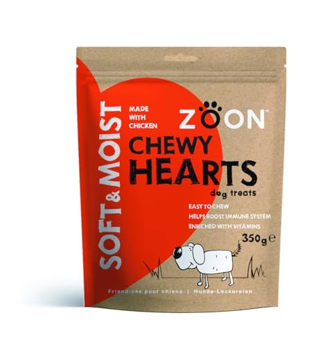 ZOON DOG PUPPY EASY CHEW CHICKEN TREATS SOFT MOIST CHEWY HEART CHICKEN TREATS 350G