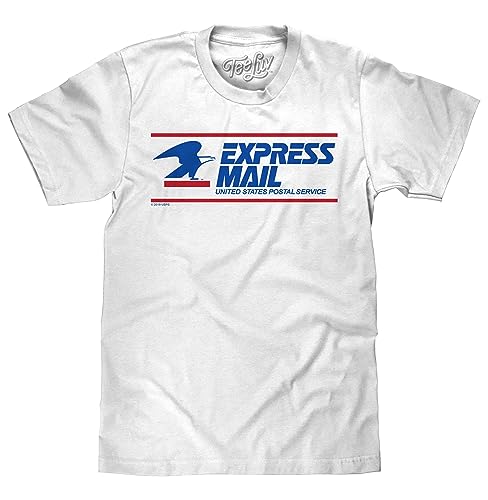Tee Luv Men's USPS Express Mail Shirt - United States Postal Service Logo Shirt