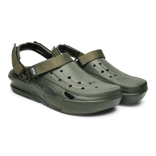 Image of YOHO Dual Hacker Clogs for Men & Boys | Waterproof Monsoon Footwear & Rainy Sandals | Adjustable Strap