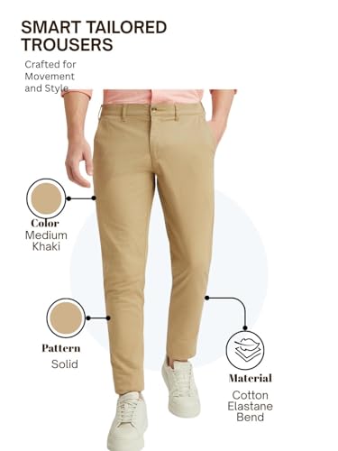 Image of Colorplus Men's Cotton Blend Print Pattern Nuvo Fit Flat Front Casual Trouser