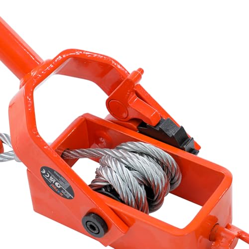 KATSU Tools Schwerlast-Ratschenkabelzug 1T, 1,5m x 8mm Stahlseil, 2 Stahlhaken, für Anhänger, Lkw und Fahrzeugbergung 326018
