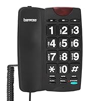 Benross 44579 Jumbo Button Landline Telephone for Elderly and Disabled/LED Light/Easy to Read Buttons/Adjustable Volume/Hands Free Speaker/Desk & Wall Mountable/Black