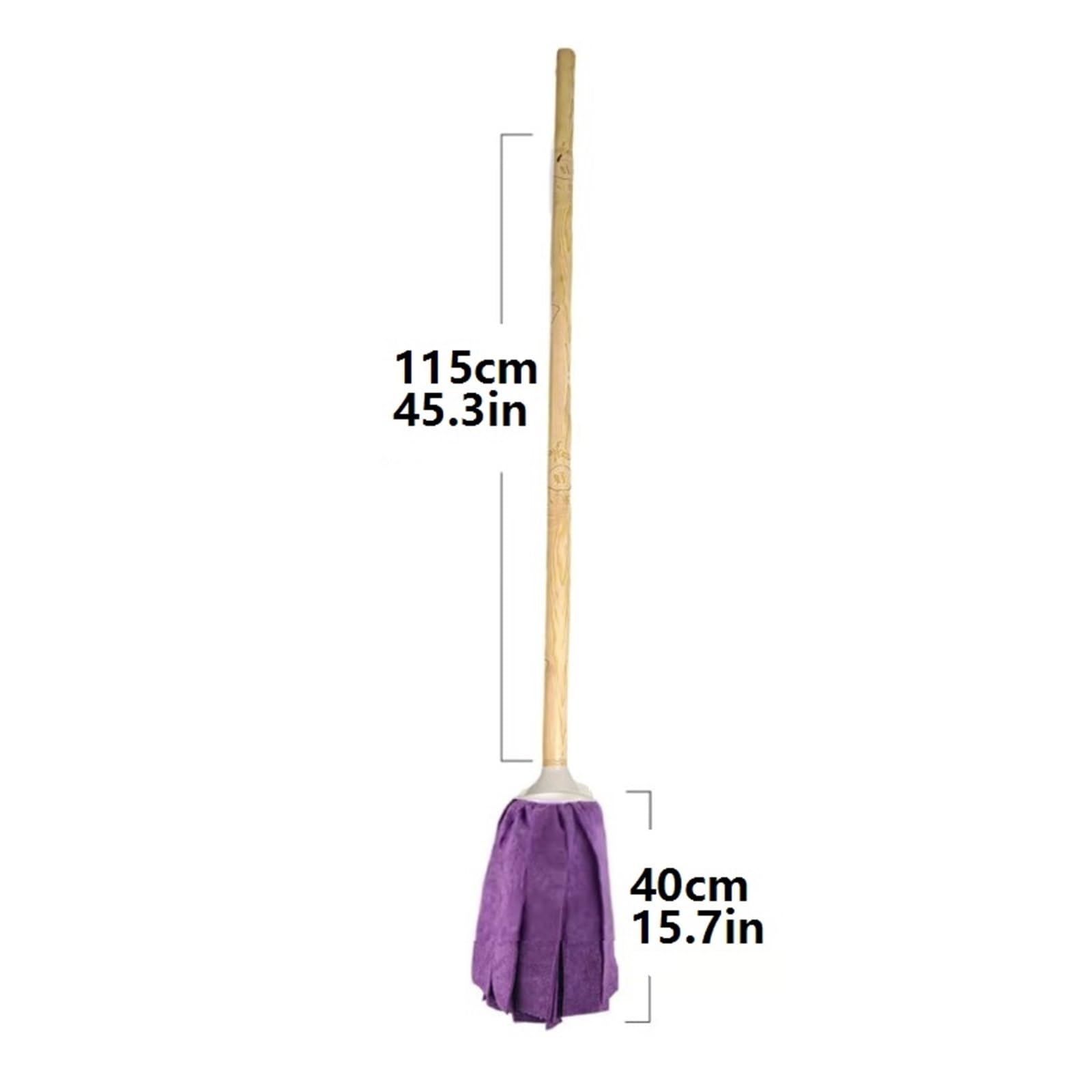Fregona Fregona doméstica, fregona sin Lavar a Mano, fregona de Toalla Gruesa, fregona de Poste de Madera Absorbente Larga, fregona de Limpieza sin Rastro(Purple)