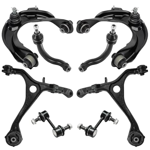 Image of Detroit Axle - 8pc Front End Control Arms Kit for Acura TL 2004 2005 2006, 2 Upper Control Arm with Ball Joints 2 Lower Control Arms 2 Outer Tie Rods 2 Stabilizer Sway Bars Replacement