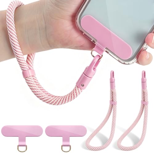 Image of VVAAGG Phone Lanyard, Phone Wrist Strap for Case, Hand Wrist Strap 2 Pack | Adjustable Cell Phone Lanyard, Self-Locking 2-Color Braided Phone Strap, Anti-Lost Wristlet Lanyard with Tether Tabs