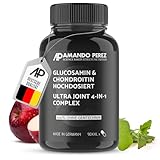 Amando Perez Ultra Joint 4-in-1 Complex Glucosamin Chondroitin Hochdosiert - 90 Gelenkkapseln...