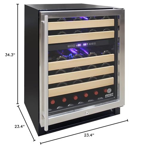 Image of Vinotemp 46 Bottle Wine Cooler Refrigerator Freestanding or Built-in Wine Fridge with Dual Zone Temperature Control, Front Venting with Glass Door and Safety Lock, 46 Bottle, Black