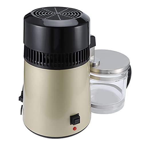 Máquina destiladora de acero inoxidable de 4 litros para purificación de agua, duradera y fácil de usar, con material de vidrio destilador de agua