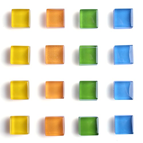 16-Set Refrigerator Magnets Fridge Magnets Office Magnets Kitchen Magnets Cute Fun Decoration Yellow Green Blue Orange (16 Glass)