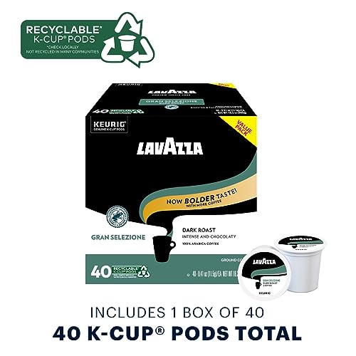 Image of Lavazza Gran Selezione Single-Serve Coffee K-Cup Pods for Keurig Brewer - 40 Count, 100% Arabica, Rainforest Alliance Certified 100% sustainably grown, Value Pack