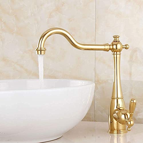 Grifos de baño con control de calor y frío y caño giratorio para lavabo de cobre puro 2