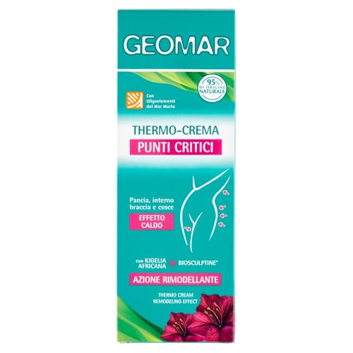 GEOMAR | Thermo-Crema Punti Critici, con Kigelia Africana, Acido Ialuronico di Origine Vegetale e Biosculptine®, 95% di Origine Naturale, Made in Italy, 150 ml