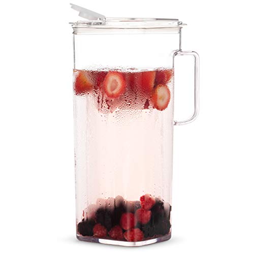 Komax Tritan Plastic Water Pitcher with Lid – BPA-Free, Square Water & Iced Tea Pitcher - Dishwasher Safe – Tea, Sangria, or Juice Containers with Lids for Fridge (2.4 Qt) by Komax - Image 6