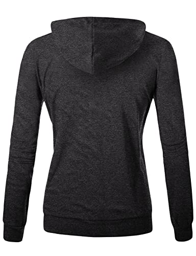 Image of GIVON Womens Casual Zip Up Hoodie Cotton Blend Soft Fabric Basic Layering Hooded Jacket with Kangaroo Pocket