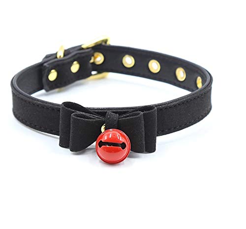 BONDAGERIE® Collare con Campanellino Fiocco, Vari Colori Cosplay Bondage
