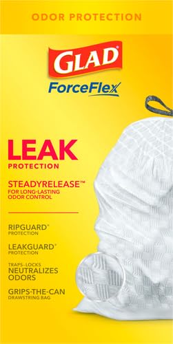 Image of Glad ForceFlex Tall Kitchen Trash Bags, 13 Gallon, Gain Original, (Package May Vary) 40 Count (Pack of 6)
