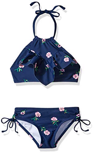 Kanu Surf Girls' Morgan Ruffle Halter Bikini 2-Piece Swimsuit, Pink, 2t
