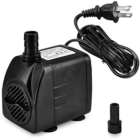 DOMICA 220 GPH Ultra Quiet Fountain Pump, Small Submersible Pump (15W 800L/H) for Pond, Water Feature, Aquariums, Hydroponics, Indoor or Outdoor Fountain Cover