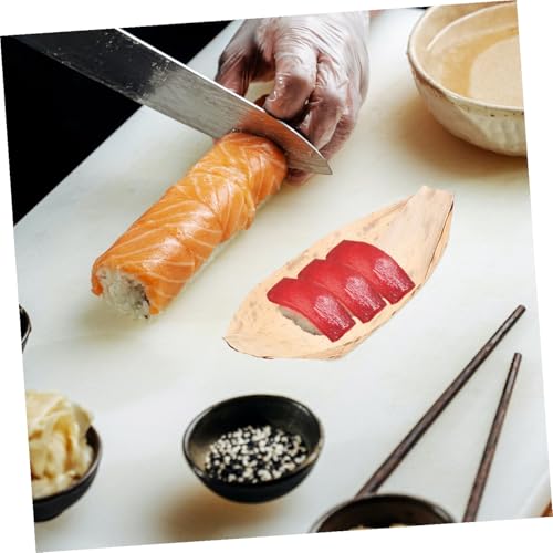 Platos desechables en forma de barco para sushi 40 piezas miniatura 3
