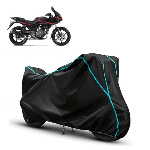Image of Water Resistant Bike Cover for Bajaj Pulsar 220 F All Weather, UV Heat Resistant, Dustproof, Triple Stitched, Windproof Elastic Bottom