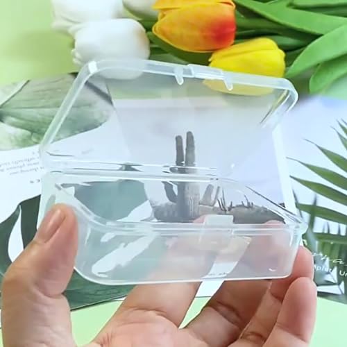 Image of 12Pack Rectangle Plastic Clear Storage Containers Box, 2.91x1.93x0.79 Inchs,Small Plastic Containers for Small Items, Jewelry, Earrings, Necklace, Rings, Cosmetics, Threads, Beads, Crafts etc.