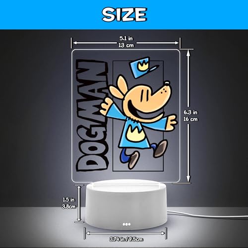 Image of Officially Licensed Dog Man Night Light - Dog Man LED Glow Light with Removable 7 Colors Base, Kids Bedroom Decor Lamp, Night Light for Kids, Christmas Birthday Gifts for Boys & Girls