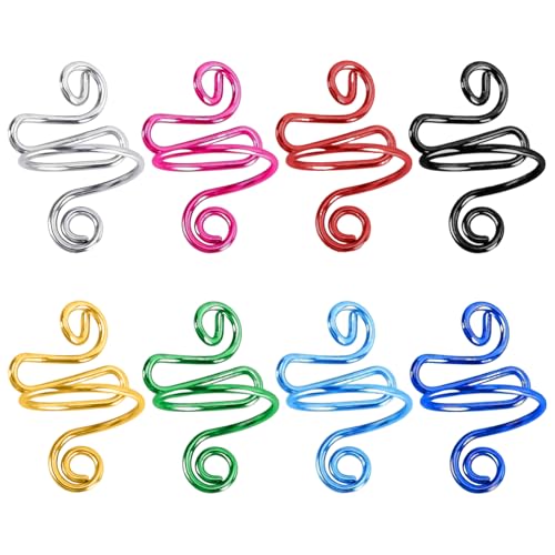 SYEYCW 8 Pcs Crochet Ring Tension Ring for Crocheting Adjustable Knitting Thimble Rings Metal Open Yarn Guide Crochet Rings Handmade Crocheting Tool Knitting Accessories for Sewing and Crafting