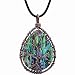 Tree of Life Hand Wrapped Abalone Shell Pendant Necklace for Women