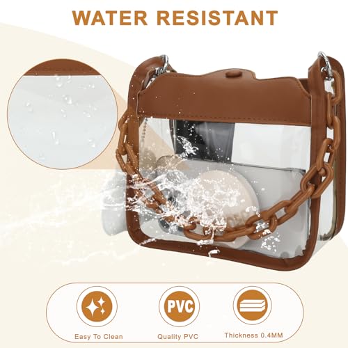 Image of Clear Bag Stadium Approved, Small Crossbody Bag for Concerts Sports Events, Clear Clutch Purses for Women