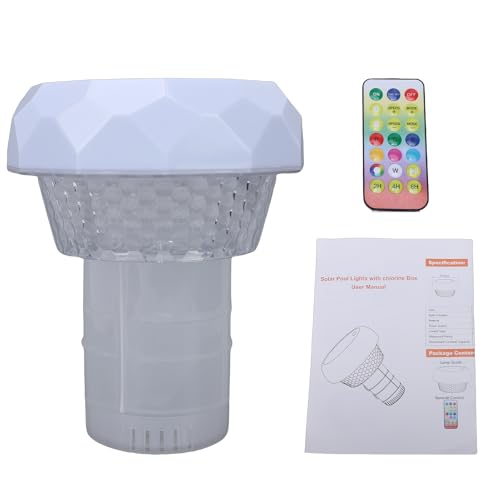 Eminchu Luz Solar Flotante para Piscina, 3 Modos RGB Dinámicos Luz para Piscina con Control Remoto, de 8 Colores Estáticos, IP68 a Prueba de Agua, Temporizador 2H 4H 6H, Ideal para Enterrada, SPA,