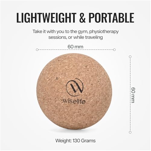 Image of Wiselife Deep Tissue Foot Massager Ball | High Density Massage Roller For Pain Relief, Physiotherapy For Back, Foot & Hand | Trigger Point Therapy Massage Ball For Recovery (Cork), Beige