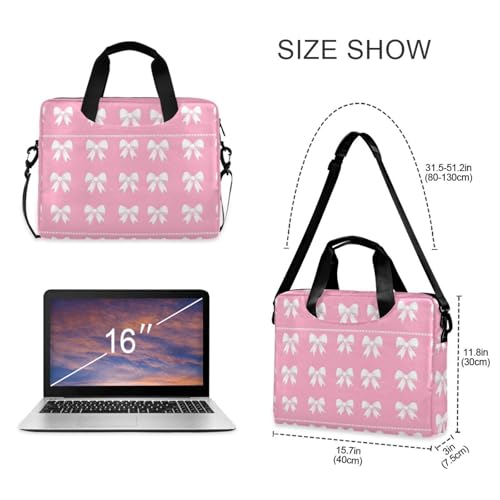 Funda para portátil con diseño de lazos blancos y rosa miniatura 5